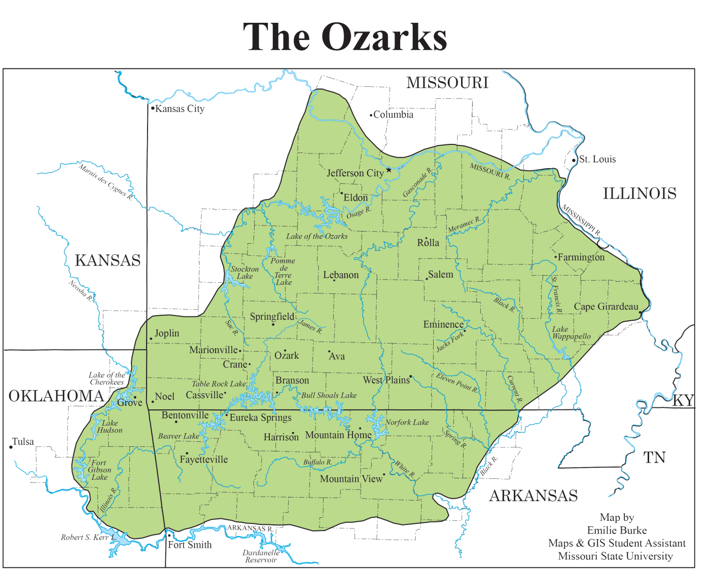Map of the Ozarks