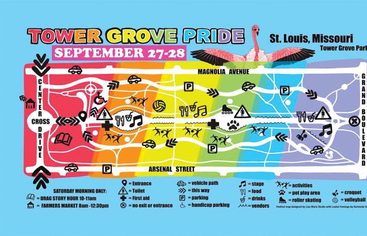 Map of Tower Grove Pride