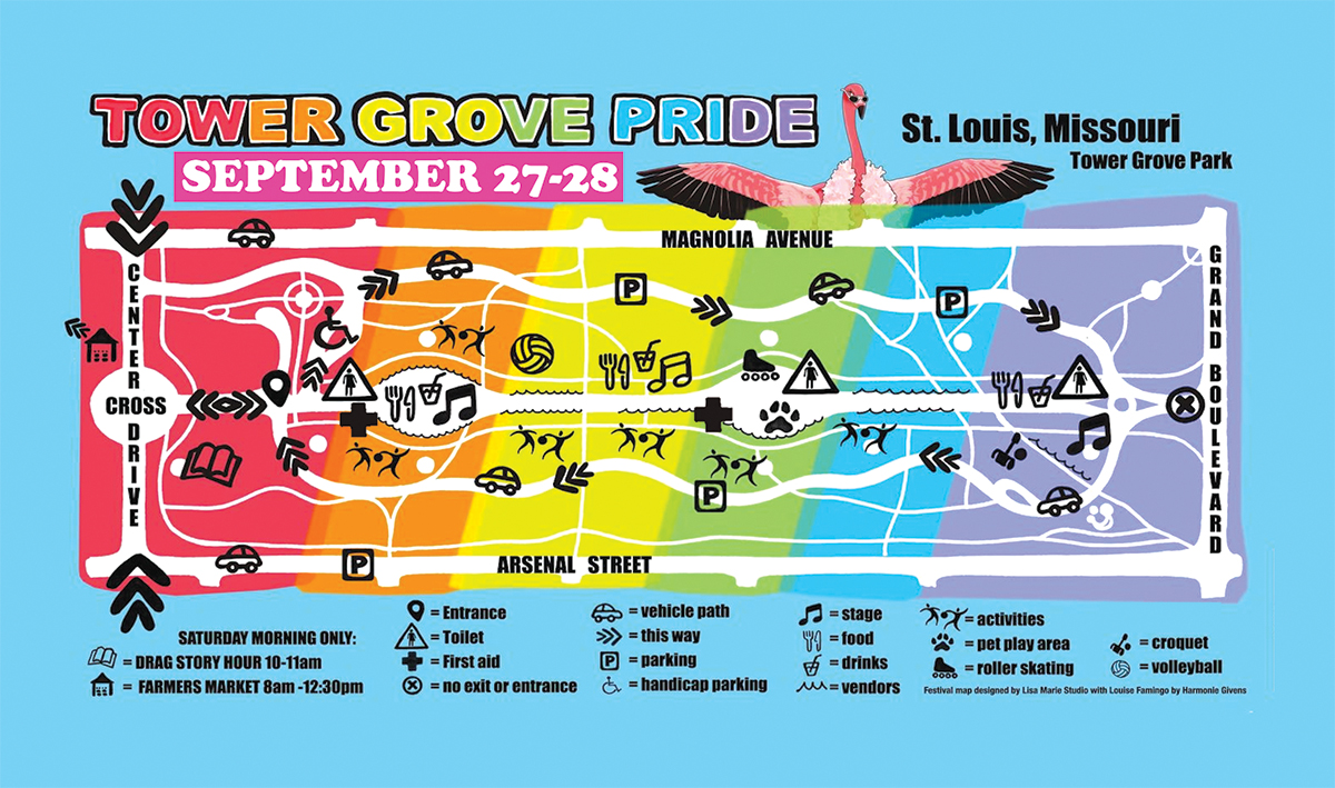 Map of Tower Grove Pride